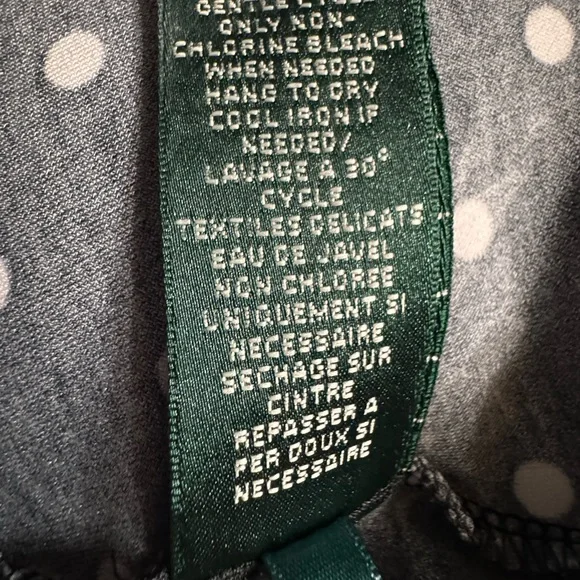 Ralph Lauren Black White Polka Dot Dress | Wrap Top | Classic Cap Sleeve Sz 4 - Picture 7 of 9